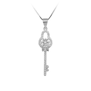 S925 <span class=keywords><strong>ciondolo</strong></span> <span class=keywords><strong>chiave</strong></span> in <span class=keywords><strong>argento</strong></span> Sterling per le donne zirconi moda nuovo Design ciondoli per collana gioielli raffinati per le ragazze - Product Image 1