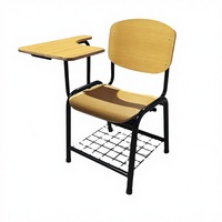 Muebles Escolares Tradicionales en Oferta, Conjunto de Mesa y Silla de Estudio de Madera para Aula o Sala de Capacitación, con Tableta de Escritura para Profesores