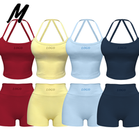 Ensemble deux pièces Milady ODM personnalisé avec logo, pantalon large à dos croisé pour femme, couleur unie, respirant, écologique, vêtements de sport décontractés