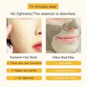 Label privé meilleur vendeur curcuma visage boue argile masque en gros naturel anti-âge blanchissant bio masque facial pour la peau d'acné - Product Image 3