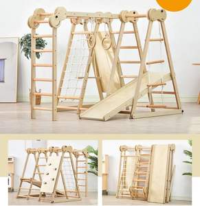 <span class=keywords><strong>Bois</strong></span> naturel intérieur/extérieur escalade Playhouse enfants Jungle Gym <span class=keywords><strong>jouet</strong></span> équipement pour usage éducatif maison jardin - Product Image 2