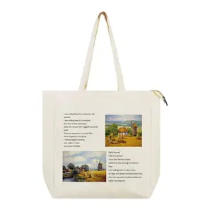 Supplier New Design High Quality Canvas Bag Shopping Bag Customs 100% Cotton Canvas Tote Bag Wholesale