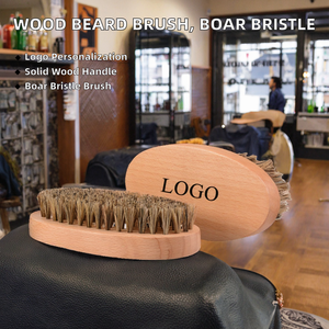 Vente en gros de brosses à raser en bois de hêtre écologiques avec logo personnalisé, poils naturels, entièrement naturelles, pour le soin masculin - Product Image 2
