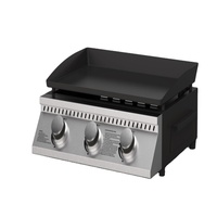 Plancha de barbecue portable en acier inoxydable 304 à 2 brûleurs, avec chariot pliable, vente en gros