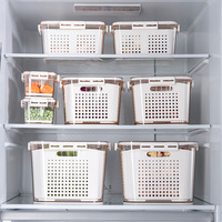 Panier de drainage en plastique pour fruits et légumes, bac à légumes, organisateur de nourriture congelée, boîte de rangement scellée pour réfrigérateur