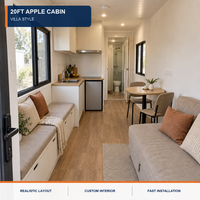 Capsule spatiale de luxe moderne de 20 pieds, type Apple Cabin, préfabriquée et modulaire, avec salle de bain, pour hôtel, chambre ou pod mobile en complexe hôtelier