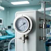 Manomètre médical ZX-16-2 0-58 PSI Précision 1,6 % en acier inoxydable pour intubation trachéale et pompe manuelle