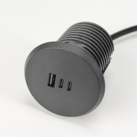 Prise USB intégrée pour canapé, port Type C, table basse, bureau, chevet, chargeur de meubles circulaire dissimulé à charge rapide, marque OEM