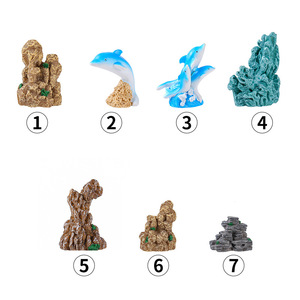 Décoration de rocher d'aquarium, ornement de dauphin en résine, paysage miniature pour décoration d'aquarium, style moderne, respectueux de l'environnement - Product Image 1