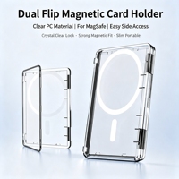 Portefeuille magnétique ultra-léger en PC transparent avec support de téléphone intégré, poignée robuste et accessoires antichoc détachables