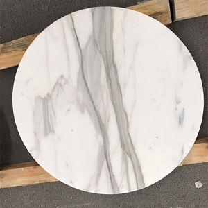 Marmol marbre blanc tavolo da pranzo rotondo di dimensioni personalizzate statuario di neve naturale marmo bianco per controsoffitti della cucina - Product Image 4