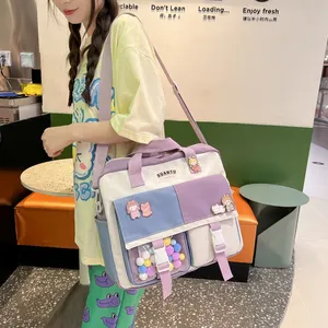 Mode lässig Kinder Schule Rucksack Große Kapazität Leinwand Umhängetaschen Kontrast farbe Schüler Schule Handtaschen