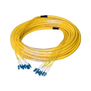 Indoor Fibra Optic Jumper Cord 12 Cores Sm Lc To Lc Breakout Fiber Optic Cable