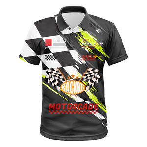 Áo Polo đua xe nam in chuyển nhiệt toàn phần 100% Polyester thiết kế tùy chỉnh - Product Image 4