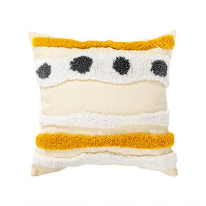 Housse de coussin brodé jaune, nouvelle collection, grande usine, bon prix, style Boho, décoration de salon, jaune - Product Image 4