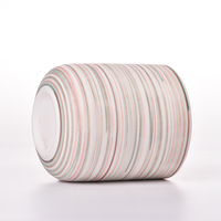 Pot à bougie cylindrique en céramique avec logo personnalisé pour les mariages et la décoration de la maison à Pâques