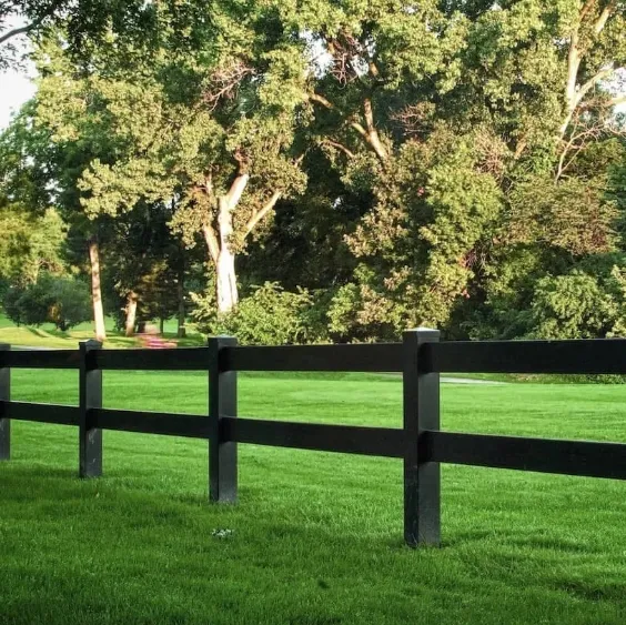 Hoge Kwaliteit UV-Bescherming Zwart 2 Rail Ranch Hek Pvc Paard Door Outdoor Essentials