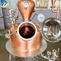 ZJ 100L Compact Type Rouge Cuivre Pot Direct à Reflux Plaques Colonne Distillateur pour Whisky Brandy Vin