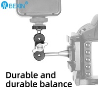 BEXIN Pince de fixation universelle à rotule double avec rotation à 360 degrés et adaptateur 1/4 pour mini-caméra, bras magique pour appareil photo et téléphone