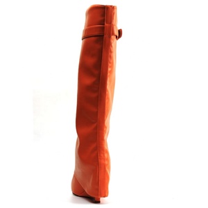 Bottes personnalisées à talon compensé orange pour femme, bottes d'hiver montantes à la mode, grande taille 43 - Product Image 5