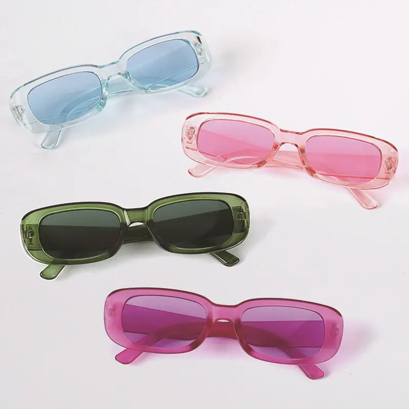 Özel LOGO lüks güneş gözlüğü gözlük moda küçük kare çerçeve Retro bayanlar tasarımcı güneş kadınlar