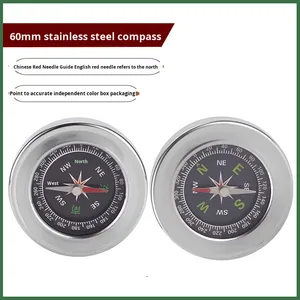 Vente directe du fabricant - Boussole chinoise en acier inoxydable de 60 mm, aiguille nord anglaise, pointeur de poche pour équipement de plein air - Product Image 3
