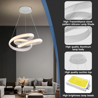 Lustre d'intérieur à prix d'usine, vente en gros, éclairage à commande infrarouge 138W, lampe suspendue LED en aluminium à motif pierre pour salon