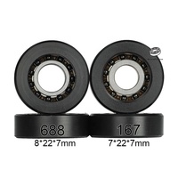 Micro 11 billes noires en céramique, roulements 688 167, roues de patins à roulettes en ligne à vitesse quadruple, roues de patins, Ruote Da Pattinaggio