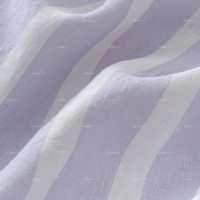 Lilas rayure pur lin français lin matériel naturel imprimé Table décor couverture contour bord onglet coin nappe Napery
