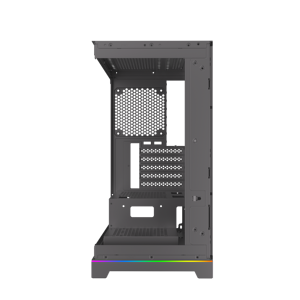 Boîtier PC Gaming en Métal Blanc de Type Mid-Tower avec Support MicroATX, Fenêtre Latérale en Verre Vue Panoramique et Design RGB avec Bande Lumineuse - Product Image 4
