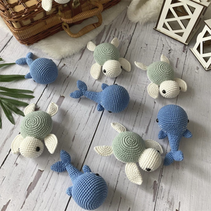 Giocattoli di animali marini all'uncinetto piccola tartaruga all'uncinetto fatti a mano della balena Amigurumi - Product Image 1