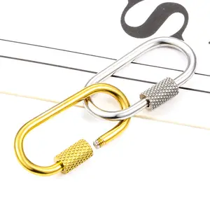 Edelstahl-Schraube Carabiner-Schluss-Charms ovaler Papierclip-Hängeschloss für Armband Halskette Anschluss Papierclip-Hänger