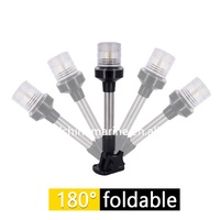 Nouvelle lampe d'ancre de 10 pouces, lumière de coque de bateau noire, LED COB, installation facile, feux de navigation marins pliables pour bateaux pontons, Jon et Bass