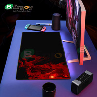Tapis de bureau personnalisé HD Tapis de bureau rectangulaire antidérapant avec impression rouge noir Accessoires de bureau Stock disponible