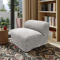 Fauteuil d'appoint moderne à dossier incurvé - Tissu doux, structure en bois massif pour hôtel, salon, chambre, salle à manger, extérieur, salle de sport, villa, parc
