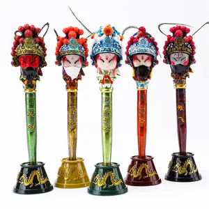Promotion Original Chinese style Peking Opera Mask Pen Travel Aouvenir Gift Ceramic Ballpoint Pen