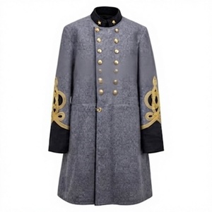 Manteau d'uniforme historique gris pour homme, à double boutonnage, pour événements costumés - Product Image 1