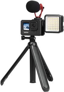 Presa per adattatore per scarpe fredde telecamera per azione di espansione custodia per gabbia in metallo in alluminio supporto per telaio per GoPro Hero 12 11 10 9 nero - Product Image 6