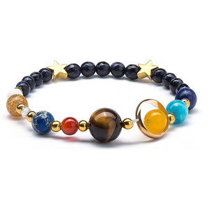Bracciale nuove donne sistema solare <span class=keywords><strong>universo</strong></span> galassia gli otto pianeti Guardian Star braccialetto di perle di pietra naturale - Product Image 1