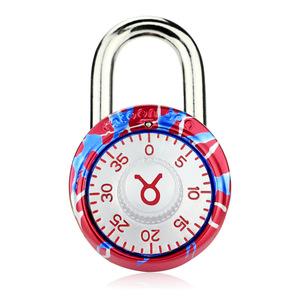 Yuefeng Combination <b>Padlock</b> Aluminum Alloy Resettable Mini Travel Lock With Constellation Design Red Blue Version - Product Image 1