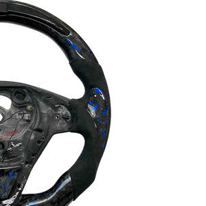 Volant en fibre de carbone forgé véritable personnalisé pour <span class=keywords><strong>Ford</strong></span> Focus <span class=keywords><strong>Fiesta</strong></span> Mk7 ST Mk8 Mk4 <span class=keywords><strong>Mk3</strong></span> Mk2 affichage LED RAM - Product Image 4