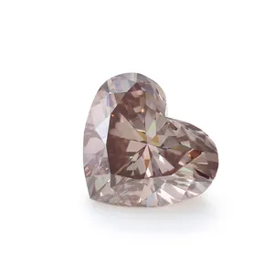 Cadermay Herzform 1ct Kostbar prächtiger dunkelbrauner rosafarbener VS1 lose Labor-Diamanten für Schmuck individuelle Herstellung
