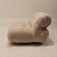 Fauteuil lounge moderne en forme de nuage sans accoudoirs en cuir PU avec structure intérieure en acier carbone