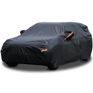 Black PE Waterproof Car Cover Universal Outdoor All Weather UV Protection