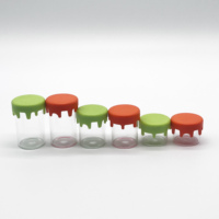 Vente en gros de bocaux en verre scellés de 43 mm/33 mm/23 mm avec couvercles en silicone colorés, bouteilles transparentes pour concentrés, personnalisation bienvenue