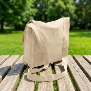 Bolsa de Mensajero Grande de Lona de Algodón Resistente y de Alta Calidad para Hombre y Mujer, Color Beige, Bandolera, Casual, para Uso Diario, Viajes, Ligera - Product Image 3