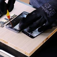 SKYEE Gants de sécurité au travail de protection ESD anti-coupures et antidérapants en fibre de polyester enduite de PU noire à usage général pour l'électronique