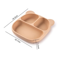 Ensemble de bols à compartiments en silicone mignon de dessin animé, vaisselle portable anti-chute pour enfants, ventouse, assiette à dîner pour nourrissons
