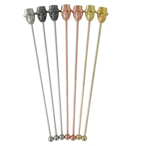 Custom 19 mm Stainless Steel 304 Drink Stirrers Cocktail Swizzle Sticks with Swizzle Stick Metal Bar Tool Set for Home Use