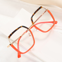 Gafas de Diseño Cuadradas Extra Grandes de Metal TR90, Gafas Anti Luz Azul 2025, Montura de Gafas Coloridas para Mujer